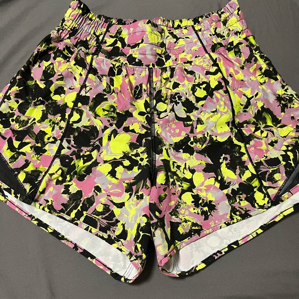 lululemon athletica Floral Athletic Shorts - Pink and Yellow